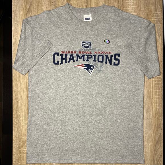 Vintage 2004 New England Patriots Super Bowl XXXVIII T-Shirt Patriots L - Picture 1 of 5